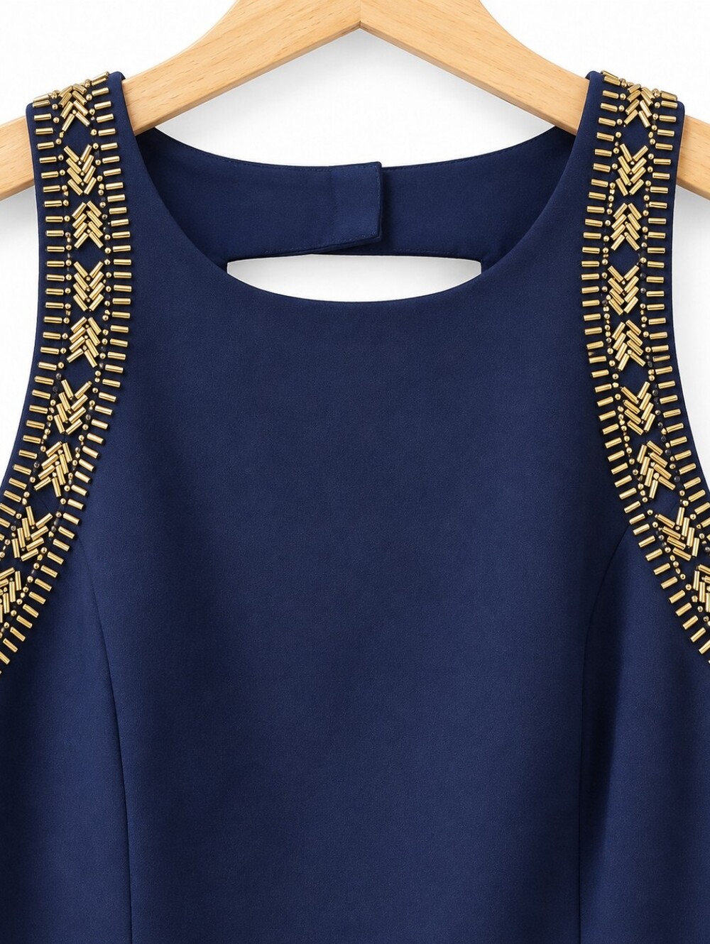 Lilly Pulitzer Chrissy Shift Dress True Navy Gold Embellished Size 0 - Picture 3 of 8